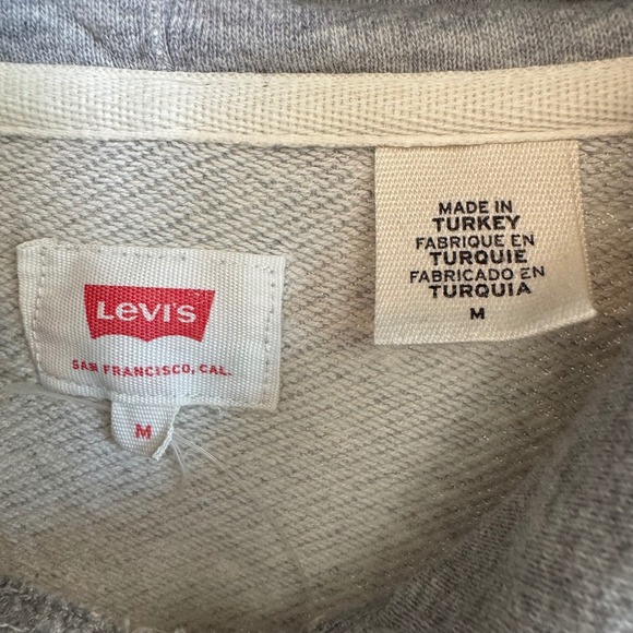 Levi's Grey Cotton Pullover 100% Cotton Hoodie‎ Sweatshirt Women Size M #293 - Picture 4 of 5
